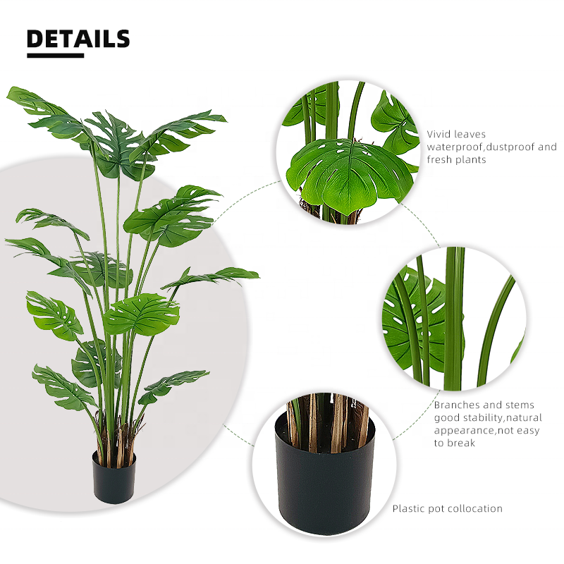 Best Quality Nordic Style Real Touch Plastic Artificial Monsteras Leaves Plants Artificial Bonsai Tree Fake Plants Yooly Plants - YL025075