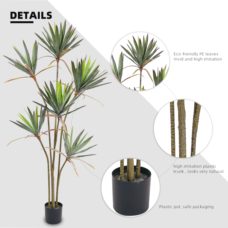 Customization Multi Sized Artificial Bonsai Tree Yucca Falsa Artificial Artificial Yucca Bonsai Yooly Plants - YL154220017