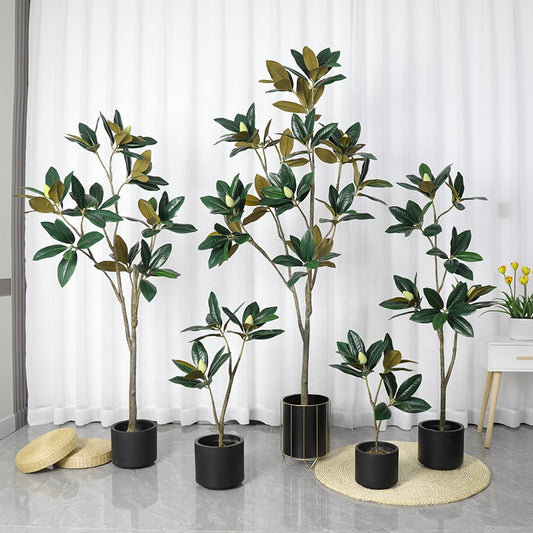 Hot Sale Artificial Bonsai Tree Multi Sized Artificial Magnolia Leaves Sale Artificial Magnolia Bud Tree Yooly Plants - YL153220005