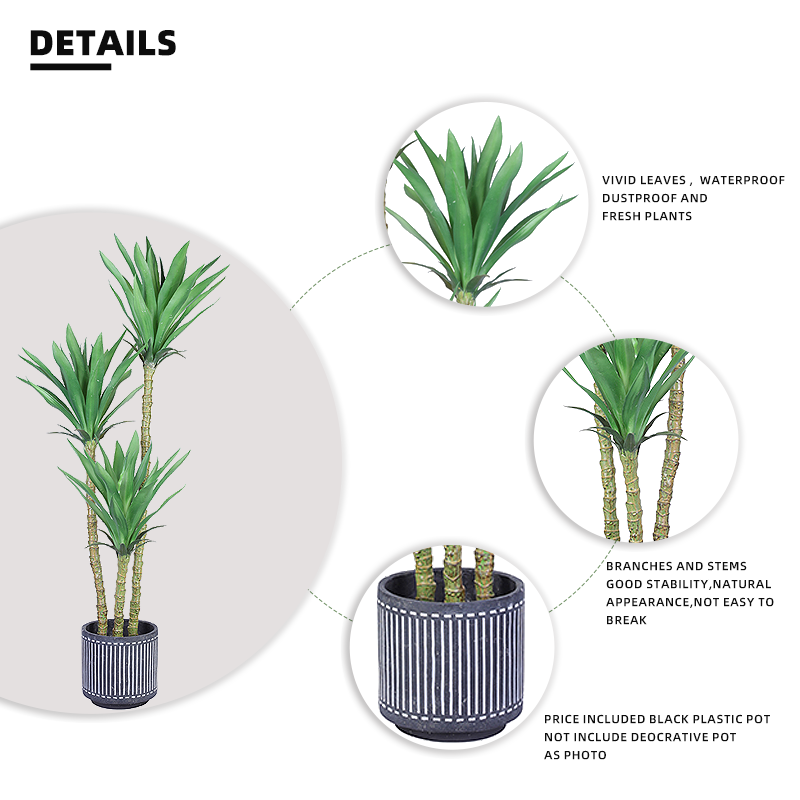 Hot Selling Decorative Plants Artificial Agave Potted Tree for Outdoor Indoor Decorating Yooly Plants - YL025049