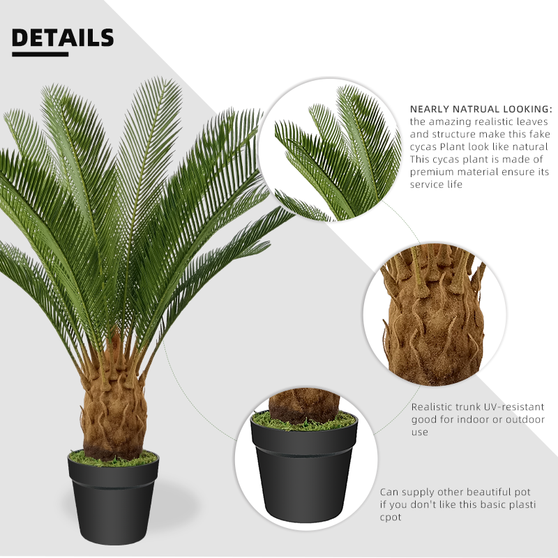 Factory Directly Home Decoration Plant Artificial Sago Cycas for Indoor Decoration Yooly Plants - YL137220024