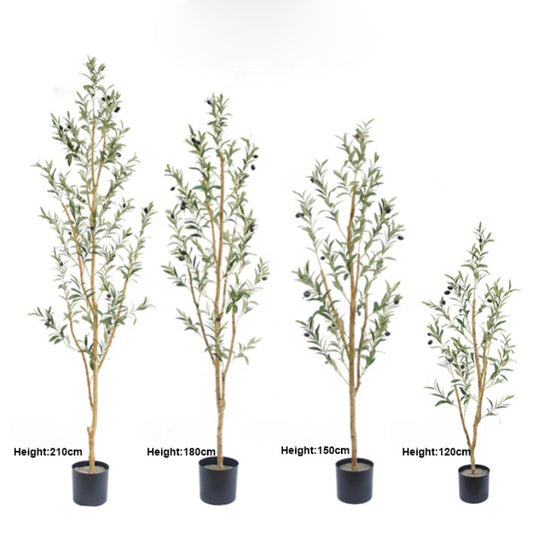 Hot selling 6FT Tall with Natural Wood Trunk and Lifelike Fruits Artificial Olive Tree for Home Office Decor Yooly Plants - YL208175