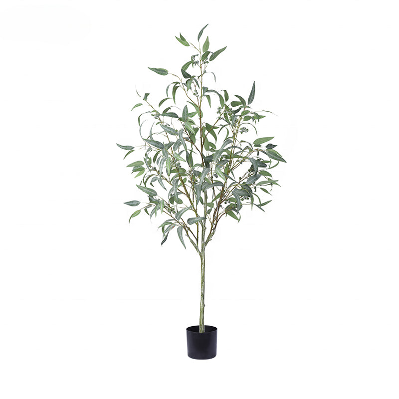 Wholesale Leaf Bundle Silk Screen Eucalypts Artificial Tree Home Decor Plastic Artificial Eucalyptus Tree with Fruits Yooly Plants - YL193015
