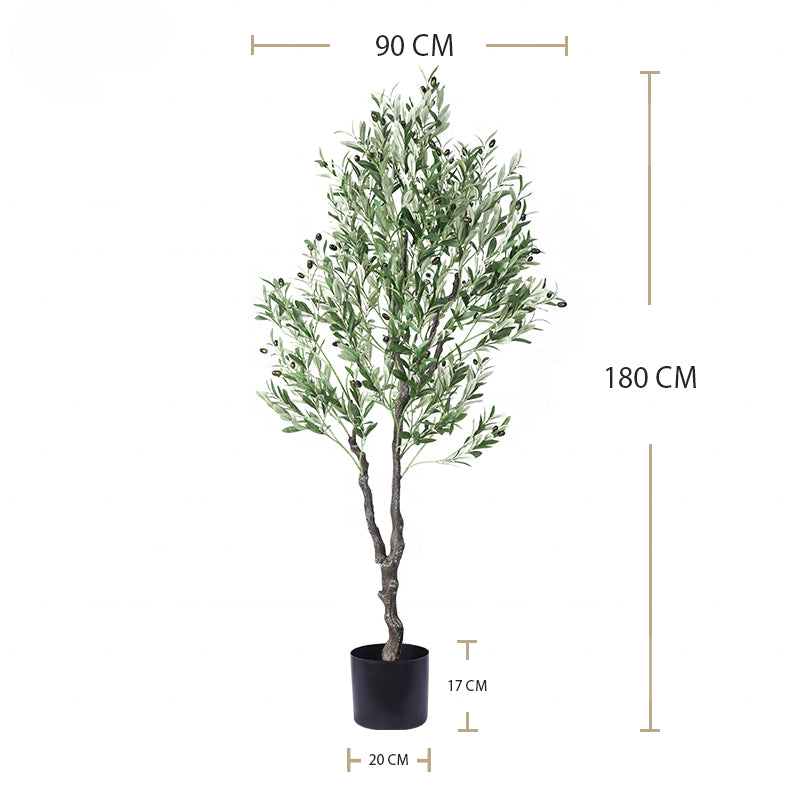 Indoor Decoration 180cm Artificial Faux Olives Plant Silk Leaf Artificial Olive Tree with Pot Artificial Bonsai Tree Yooly Plants - YL025078