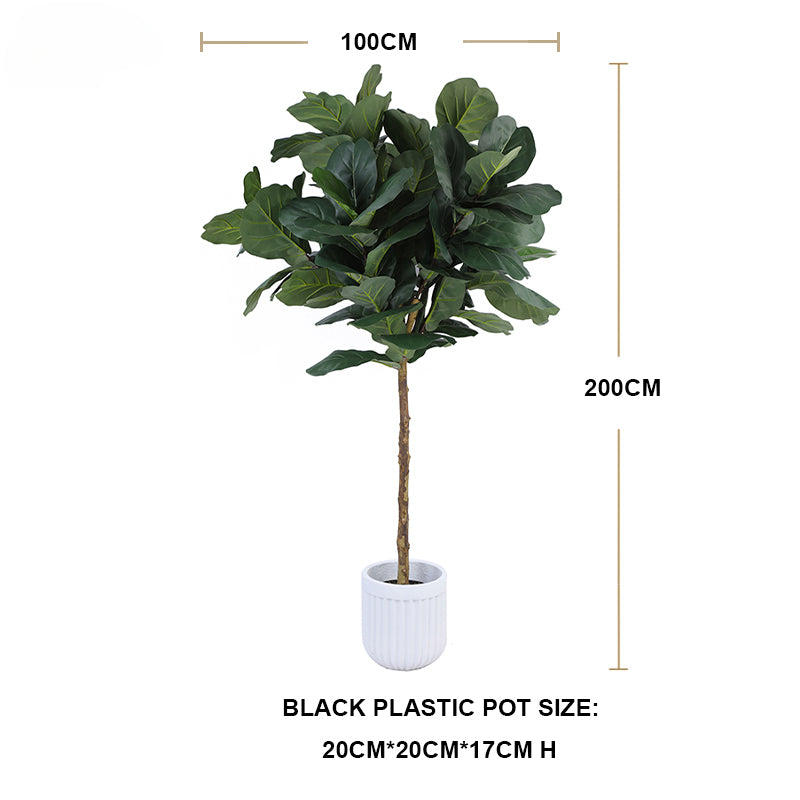 Wholesale 200cm Artificial Silk Fiddle Leaf Tree Fiddle Leaf Artificial Tree Threshold for Room Hotel Store Decoration Yooly Plants - YL025029