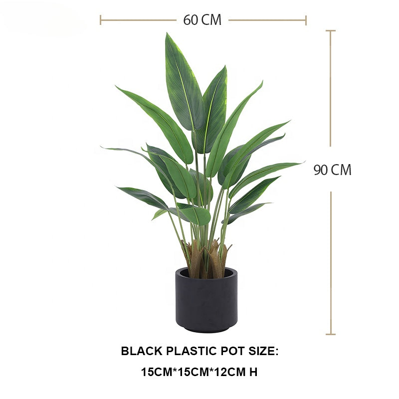 Fake Plants Artificial Bird of Paradise Tall Plant Faux Silk Tree Banana Leaf in Pot for Indoor Outdoor Garden Mall Yooly Plants - YL154220001