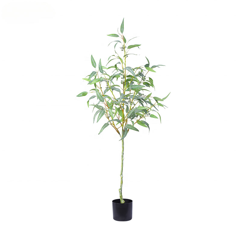 Wholesale Leaf Bundle Silk Screen Eucalypts Artificial Tree Home Decor Plastic Artificial Eucalyptus Tree with Fruits Yooly Plants - YL193015