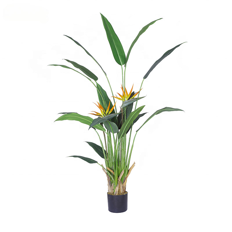 Artificial Palm Tree Bird of Paradise Simulation Plants Potted Semi Trees for Outdoor Indoor Yooly Plants - YL010088