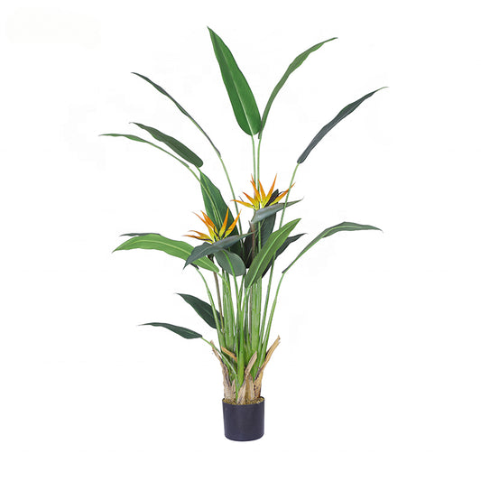 Artificial Palm Tree Bird of Paradise Simulation Plants Potted Semi Trees for Outdoor Indoor Yooly Plants - YL010088