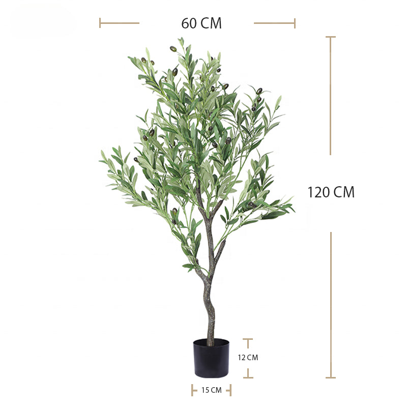 Indoor Decoration 180cm Artificial Faux Olives Plant Silk Leaf Artificial Olive Tree with Pot Artificial Bonsai Tree Yooly Plants - YL025078