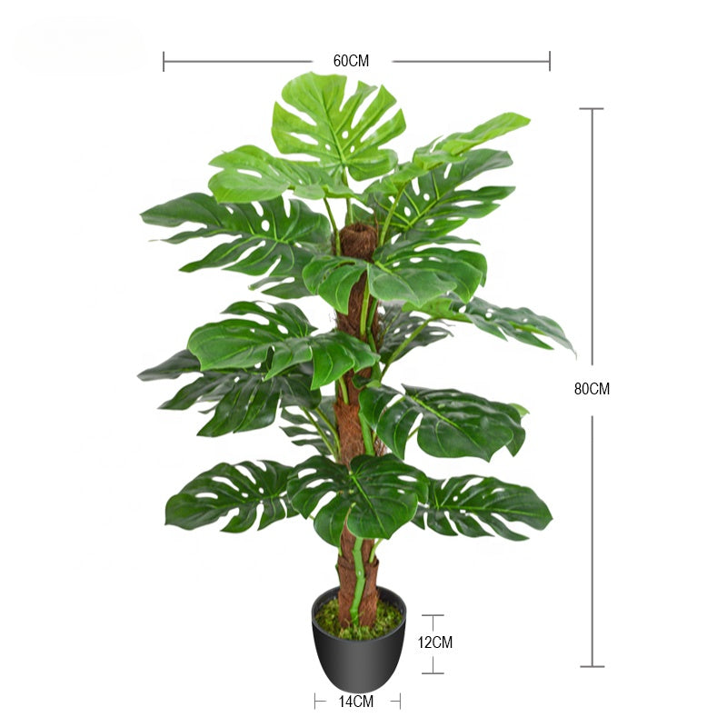 Hot Selling 80cm Tall  Artificial Tree for Outdoor Monstera Artificial Tree Plant for Home Hotel Decoration Yooly Plants - YL211078