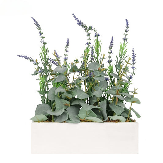 Yooly Plants Artificial Plants Artificial Flowers Set Dried Artificial Mixed Eucalyputs and Lavender Flower for Indoor Outdoor Decoration - YL22016