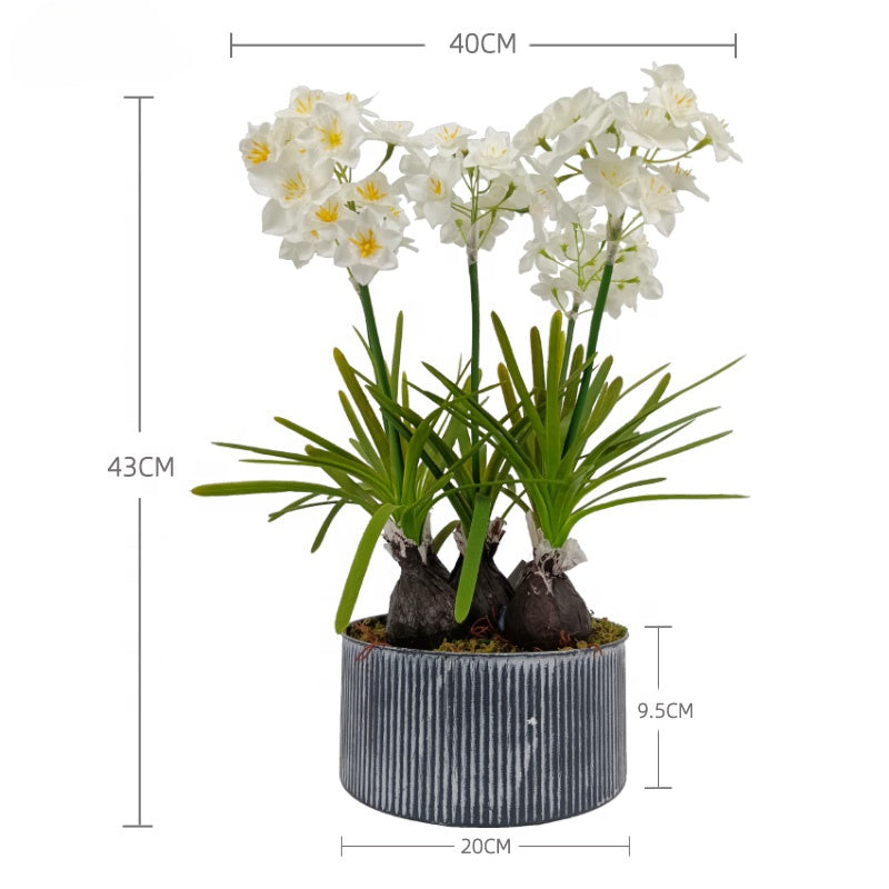 Yooly Plants Artificial Flower Desktop Decoration Artificial Floral Set Dried Artificial Mixed Daffodil Flower for Indoor Outdoor Decoration - YL22017