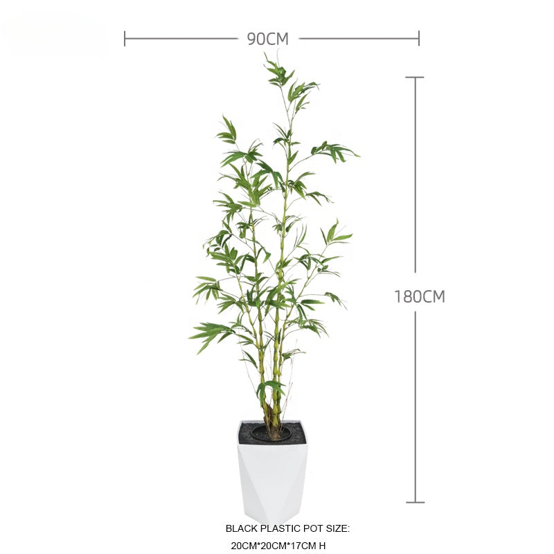 Fake Plants Superior Quality 6ft 180cm Chinese Bamboo Tree Bamboo Artificial Tree Bambusa Ventricosa Buddha Belly Bamboo for Decor Yooly Plants - YL208050