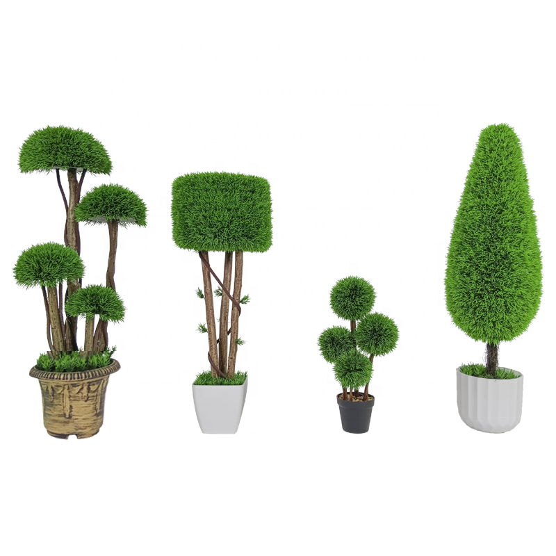 Fake Plants Indoor Outdoor Yooly Plants 90cm UV resistant Decoration Green Bonsai Cedar Artificial Cypress Tree Topiary Plant With Pot Yooly Plants - YL212001