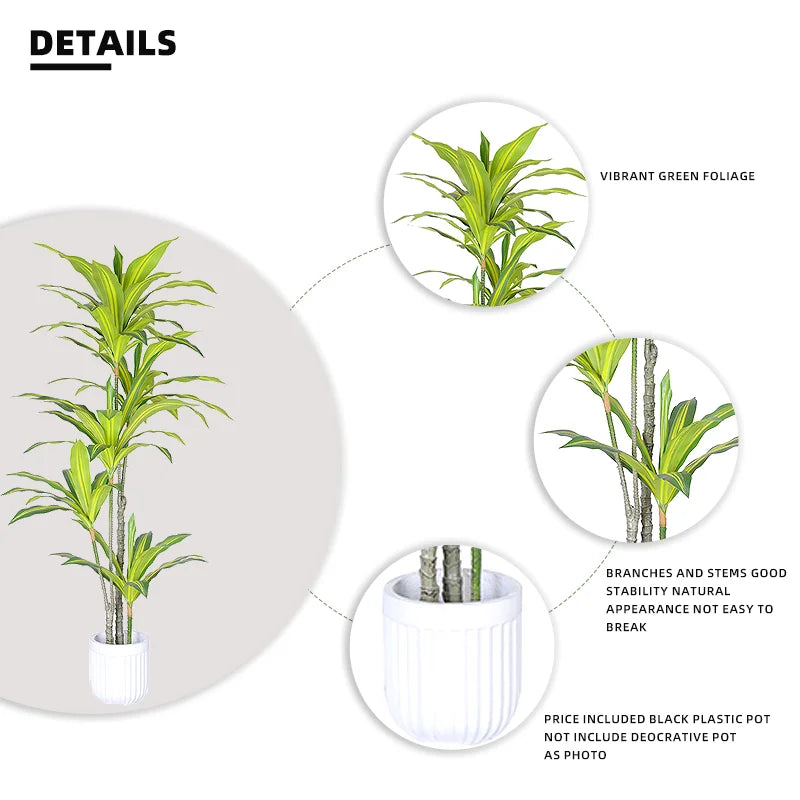 Yooly Plants Artificial Plants  Faux Trees Artificial Dracaena Reflexa Potted Hotel Home Garden Decorative for Outdoor Indoor - YL010102