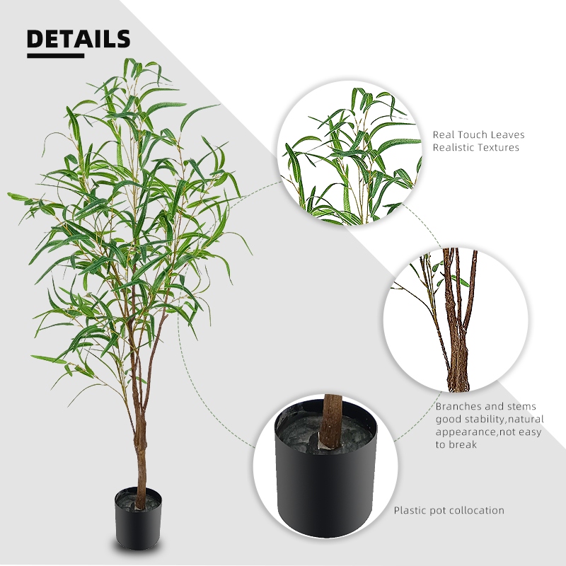 Amazon High Imitation Artificial Wedding Table Tree Centerpieces Weeping Willow Leaves Tree Artificial Bonsai Tree Yooly Plants - YL025083