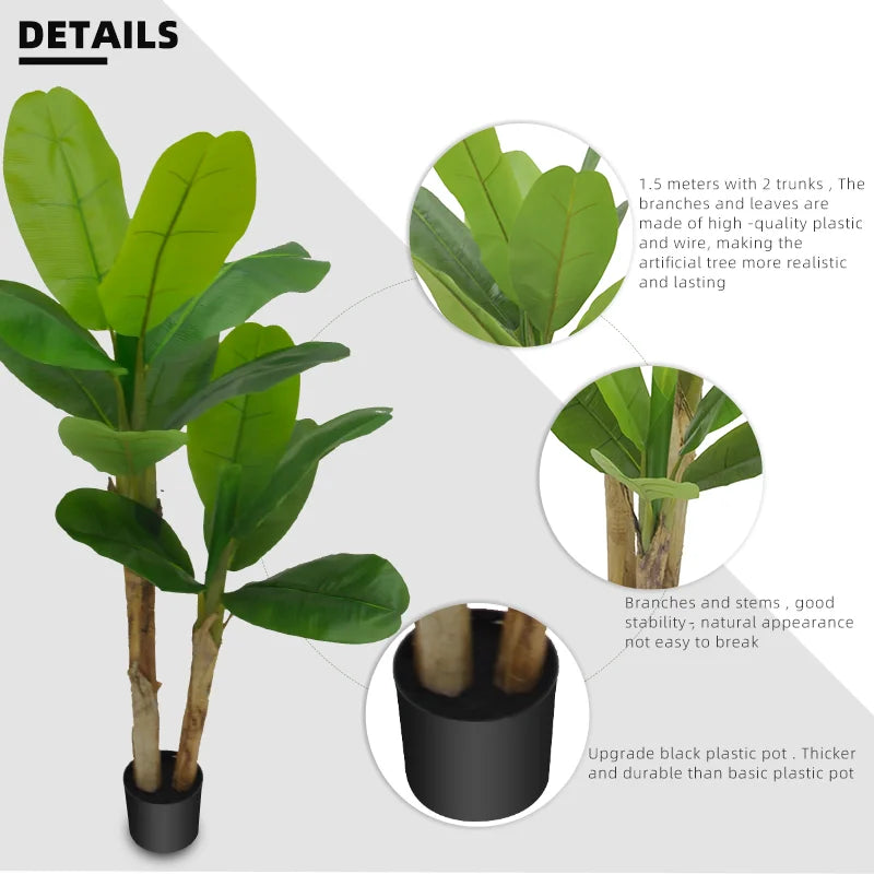 Yooly Plants Artificial Banana Tree Home Garden Decoration Green Plant Potted Banana Tree Artificial Plants - YL211040