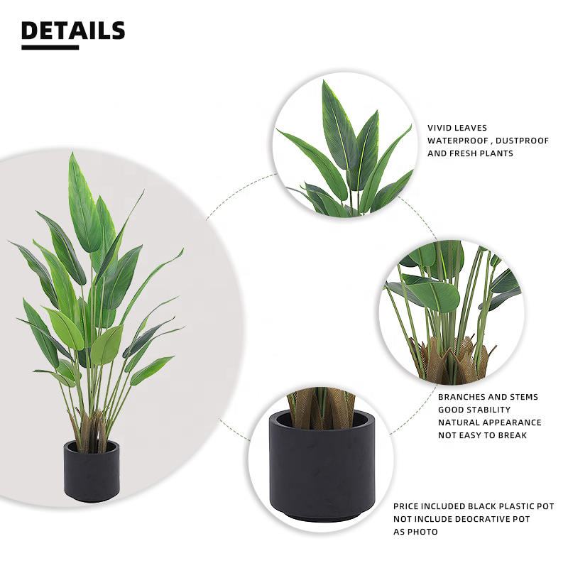 Fake Plants Artificial BIrd of Paradise Indoor Traveller's Palm Tropical Leaves Plantas Plant House Decoration Living Room Yooly Plants - YL154220002