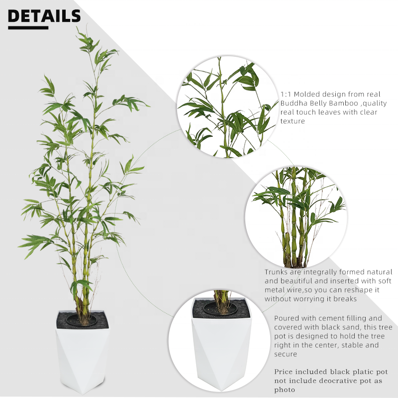 Fake Plants Superior Quality 6ft 180cm Chinese Bamboo Tree Bamboo Artificial Tree Bambusa Ventricosa Buddha Belly Bamboo for Decor Yooly Plants - YL208050