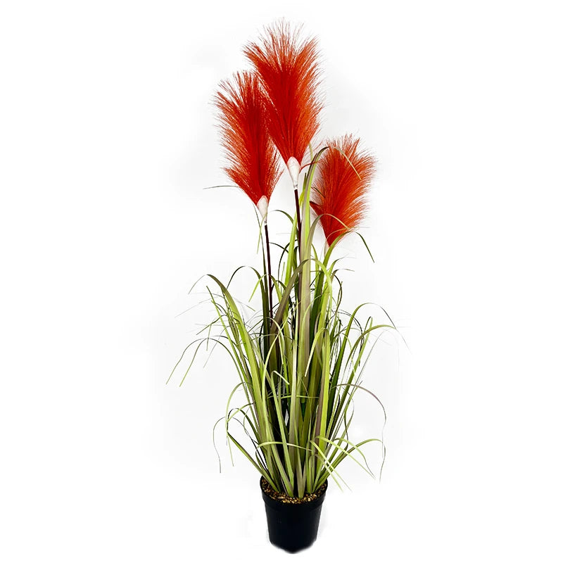 Plastic Simulation Flower Artificial Reed Grass Potted Bouquet Flowers and Plants 5 Heads Artificial Plant  Yooly Plant - YLS0040