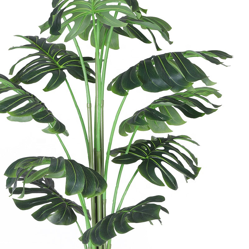 Tall Faux Greenery Home Decor Fake Green Palm Evergreen Monstera Leaves Artificial Plant 180cm 200cm 240cm In Black Pot Yooly Plants - YL010066