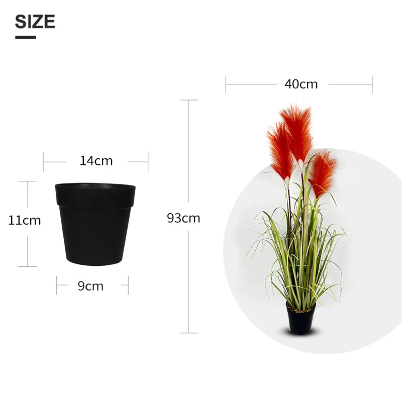 Plastic Simulation Flower Artificial Reed Grass Potted Bouquet Flowers and Plants 5 Heads Artificial Plant  Yooly Plant - YLS0040