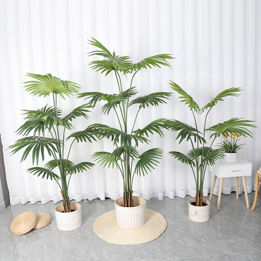 Wholesale Indoor Decoration Artificial Bonsai Tree Silk Large Green Artificial Fan Palm Tree plants Yooly Plants - YL194002